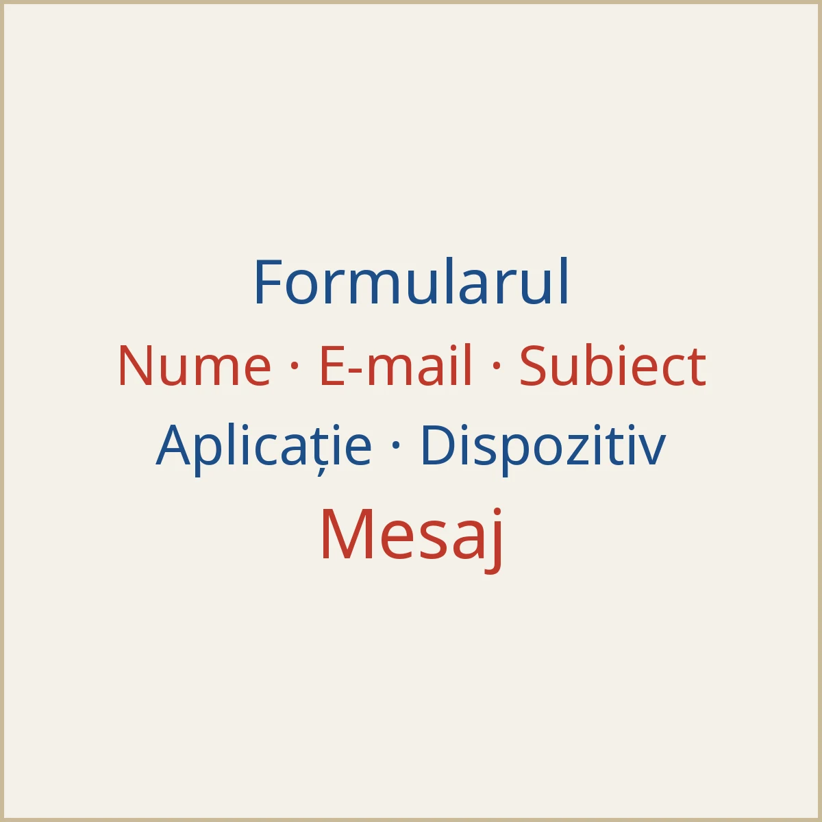 Câmpurile formularului de contact