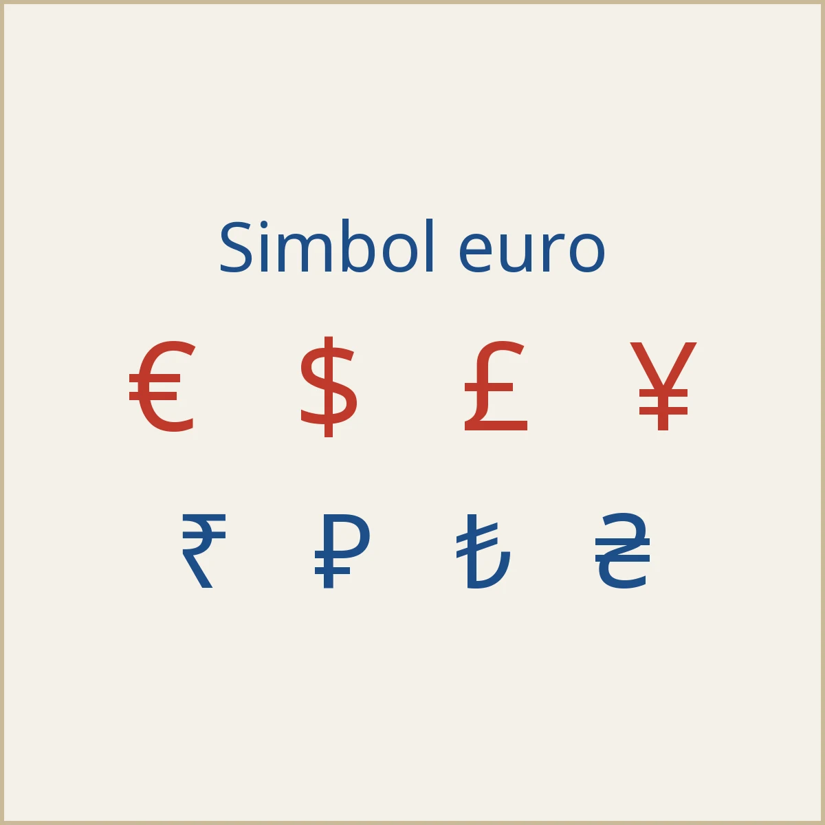 Simbolurile €, $, £ și ¥